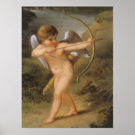 Vintage Alla hjärtans dag, Cupid med båge och pil Poster