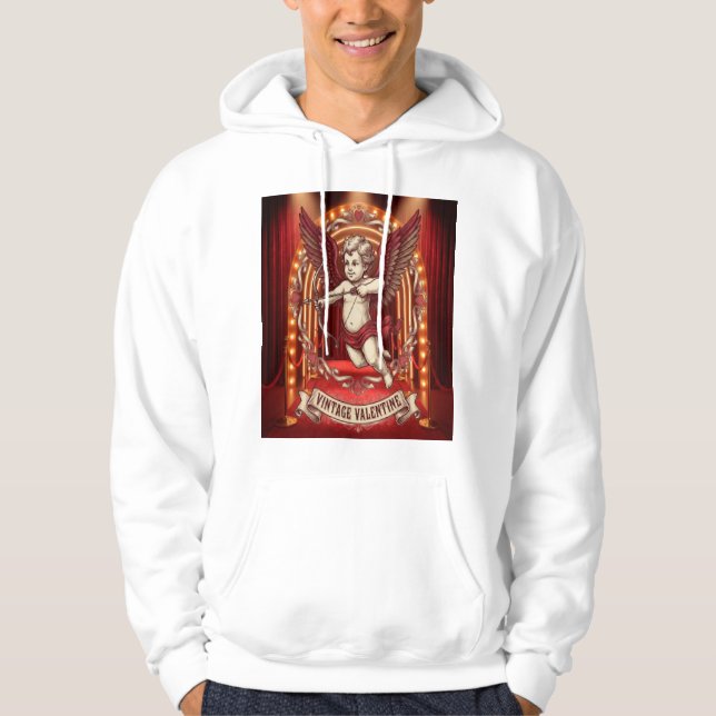 Vintage Alla hjärtans dag  Hoodie (Framsida)