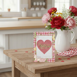 Vintage Alla Hjärtans Dag: Kärlek i varje tråd Julkort