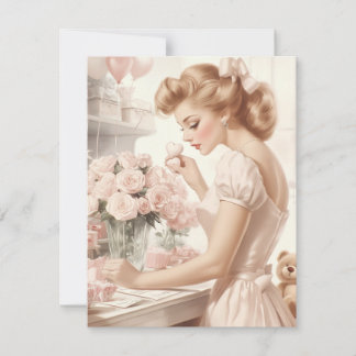 Vintage Alla hjärtans dag-kort - Tidlös kärlek Julkort