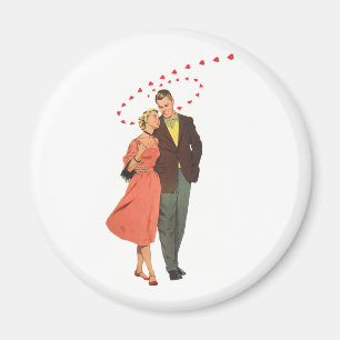 Vintage Alla hjärtans dag, Romantiska Flytande hjä Magnet