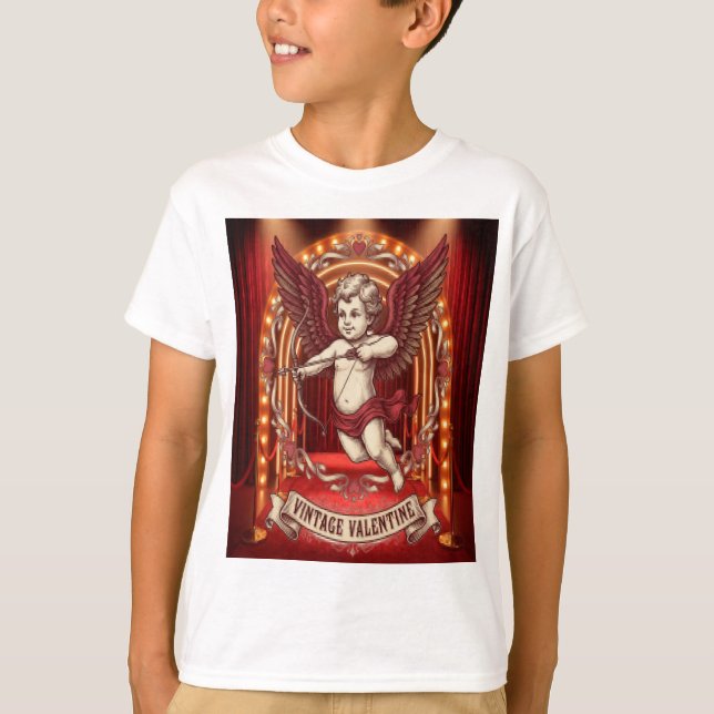 Vintage Alla hjärtans dag  T Shirt (Framsida)