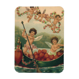 Vintage Alla hjärtans dag, viktorianska keruber i Magnet