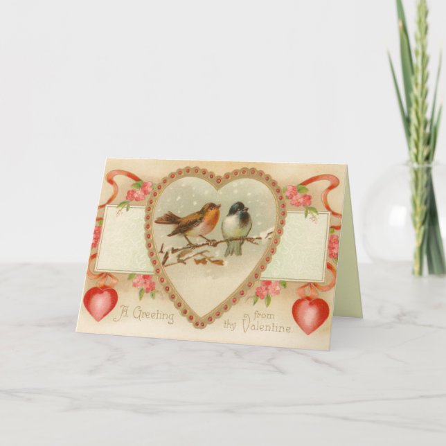 Vintage Alla hjärtans dagskort Helgkort (Framsida)