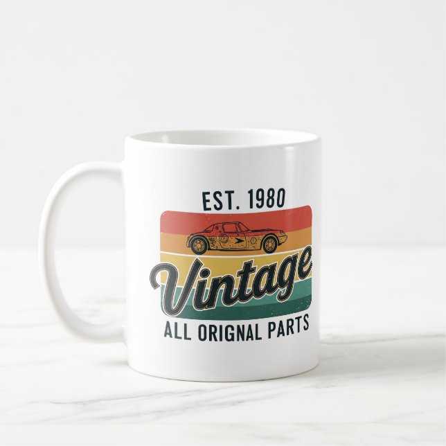Vintage alla originaldelar kaffemugg (Vänster)