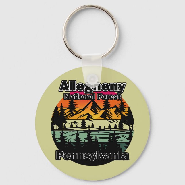 Vintage Allegheny National Forest Pennsylvania Nyckelring (Framsida)
