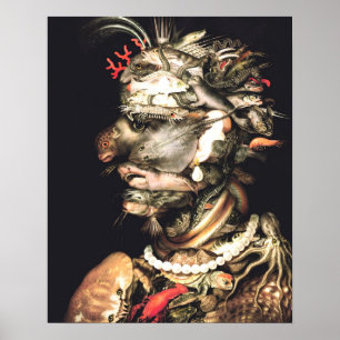 Vintage allegori över vatten av Giuseppe Arcimbold Poster