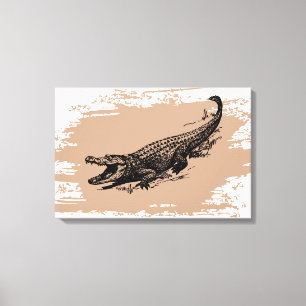 Vintage Alligator Canvastryck