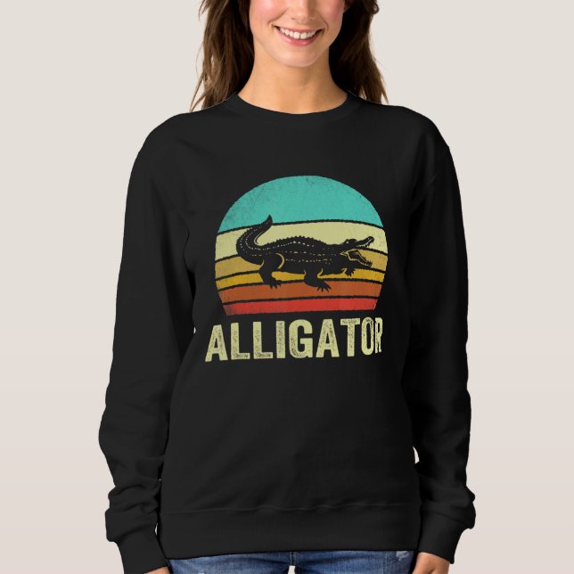Vintage Alligator Sunset T Shirt (Framsida)
