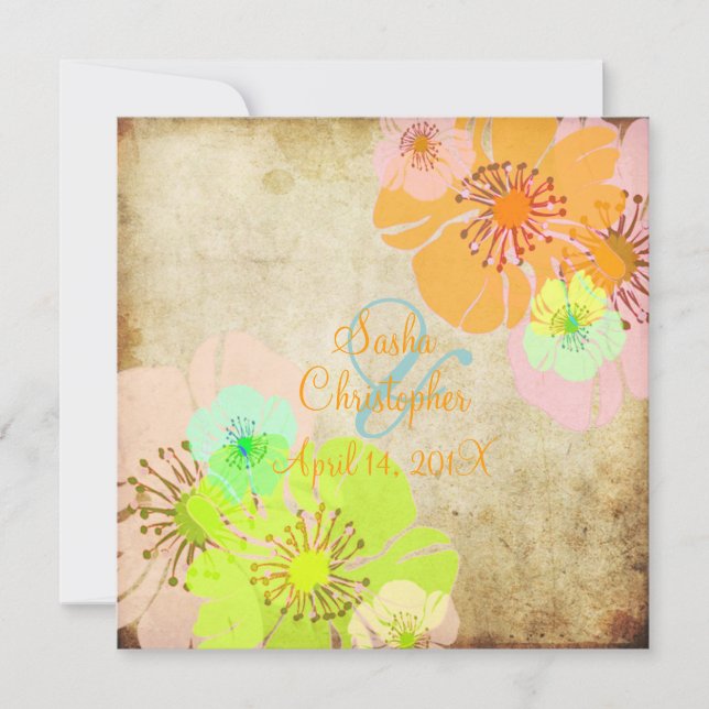 Vintage Aloha/Luau bröllopsinbjudningar Inbjudningar (Framsida)