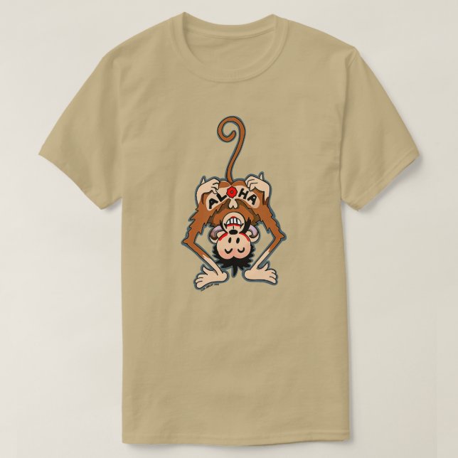 Vintage Aloha Monkey Tattoo T Shirt (Design framsida)