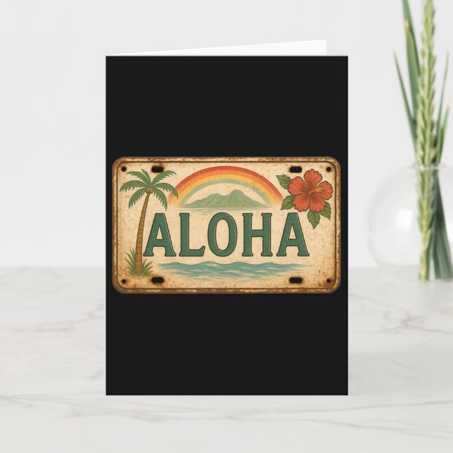 Vintage Aloha registreringsskylt Hawaii  Kort (Framsida)