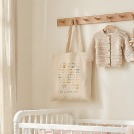 Vintage Alphabet Brev i Pastel Personlig Tygkasse