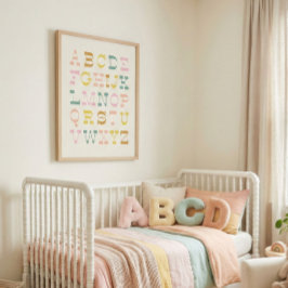 Vintage Alphabet i Pastel Färg Poster