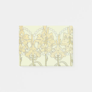 Vintage Alphonse Mucha Art Nouveau Liljemönster Post-it Block