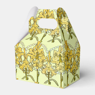 Vintage Alphonse Mucha Art Nouveau Liljemönster Presentaskar
