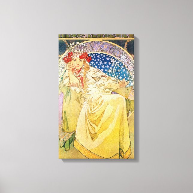 Vintage Alphonse Mucha Artwork Canvastryck (Framsida)