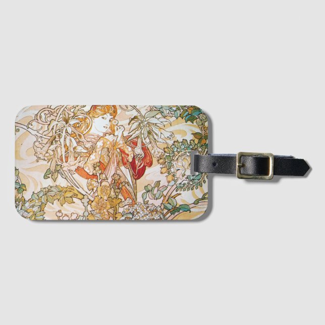 Vintage alphonse mucha guddess bagagebricka (Framsida horisontal)