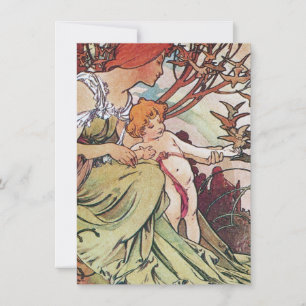 Vintage Alphonse Mucha Inbjudningar