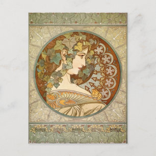 Vintage Alphonse Mucha Ivy GalleryHD Vykort