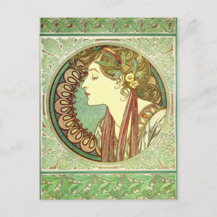 Vintage Alphonse Mucha Laurel GalleryHD Vykort