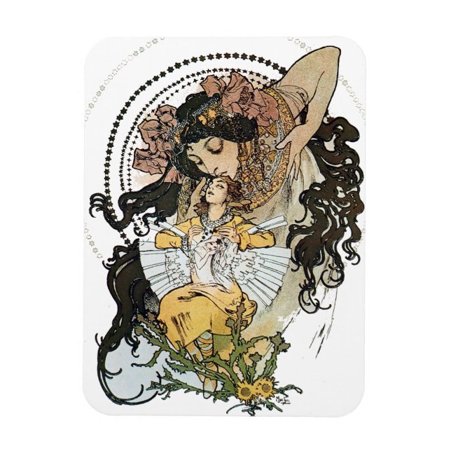 Vintage Alphonse Mucha Magnet (Vertikal)