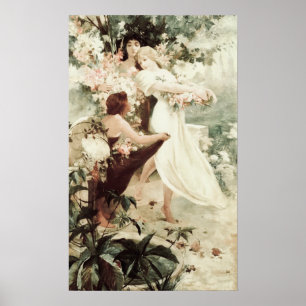 Vintage Alphonse Mucha Spirit of Vår Poster