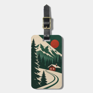 Vintage-alpin äventyrs-kontaktbagagelapp bagagebricka