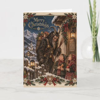 Vintage Alpina Krampus jul folklore Helgkort