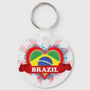Vintage älskar jag Brasilien Nyckelring