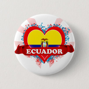 Vintage älskar jag Ecuador Knapp