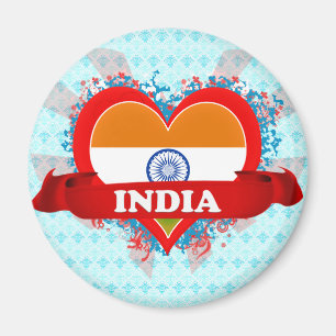 Vintage älskar jag Indien Magnet