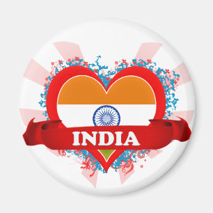Vintage älskar jag Indien Magnet