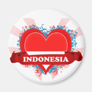 Vintage älskar jag Indonesien Magnet