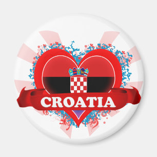 Vintage älskar jag Kroatien Magnet