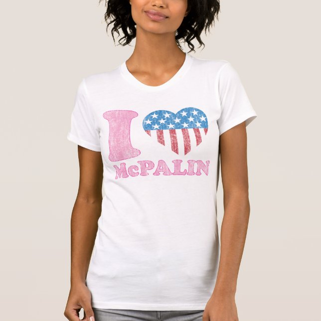 Vintage älskar jag McPalin, McCAIN PALIN USA Tröja (Framsida)