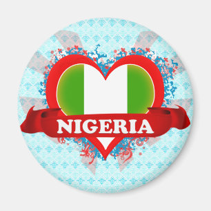 Vintage älskar jag Nigeria Magnet