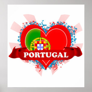Vintage älskar jag Portugal Poster