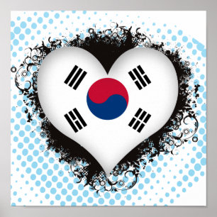 Vintage älskar jag Sydkorea Poster