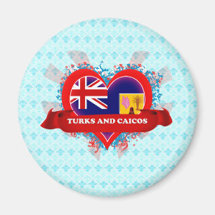Vintage älskar jag Turks och Caicos Magnet