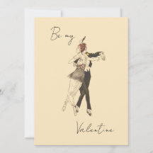 Vintage Älskare Dancing Valentines Day Card