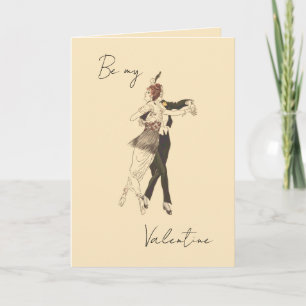 Vintage Älskare Dancing Valentines Day Card Kort