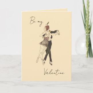 Vintage Älskare Dancing Valentines Day Card Kort