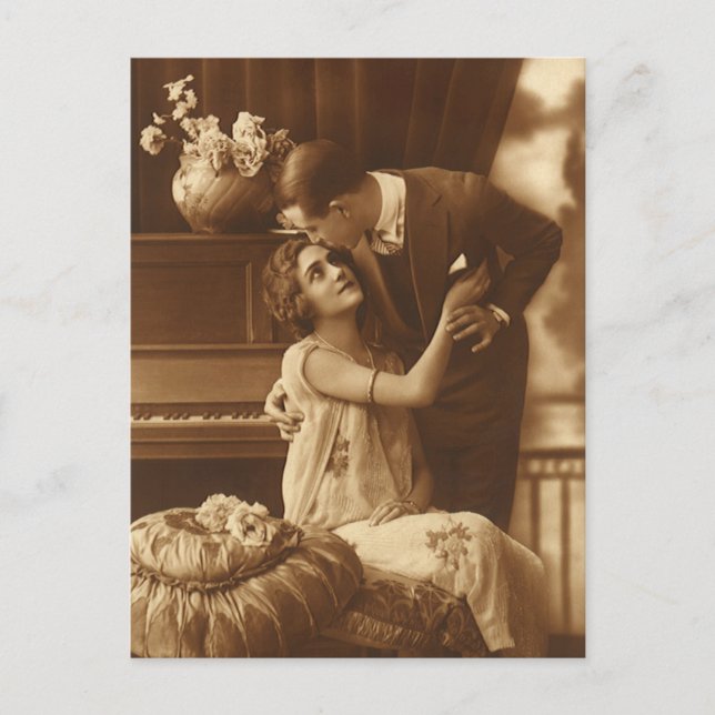 Vintage Älskare, Kärlek Romantik Romantic Music Vykort (Framsida)