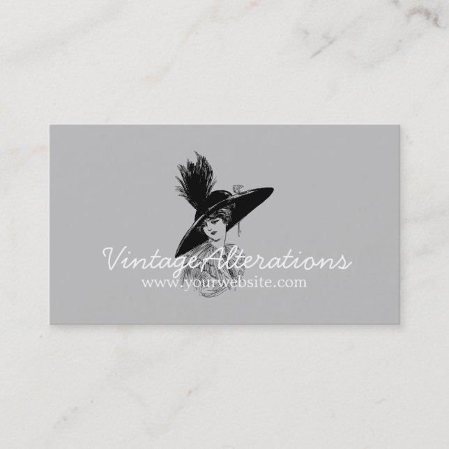 Vintage Alteration Seamstress Designer Visitkort (Framsida)