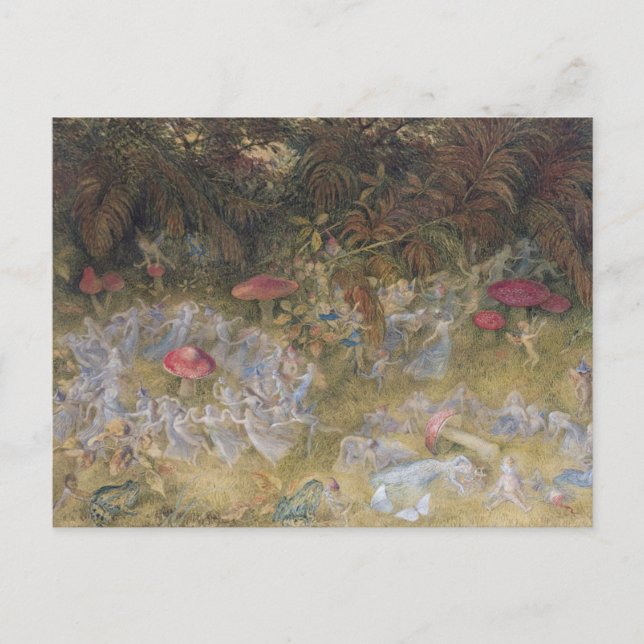 Vintage Älvringar och Toadstools vykort (Framsida)