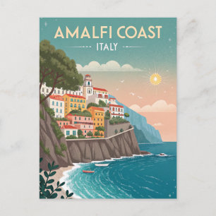 Vintage Amalfi Coast Resa Vykort