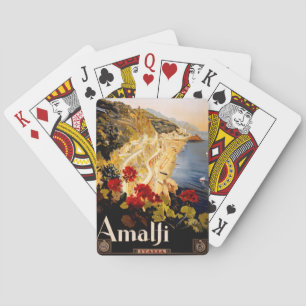 Vintage Amalfi Italia Resegrafik Poster Art Casinokort
