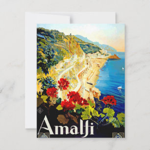 Vintage Amalfi Italien Europe Travel Card
