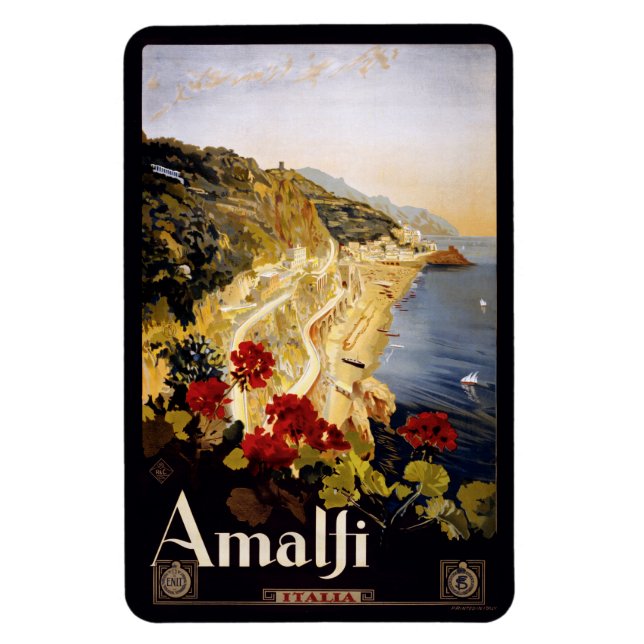 Vintage Amalfi-Italien magnet (Vertikal)